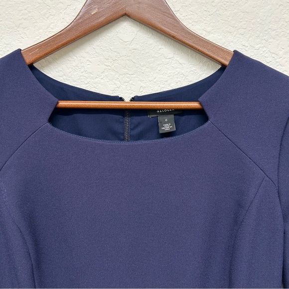 Halogen Navy Stretch Sheath Dress - Size 6 - Picture 4 of 8